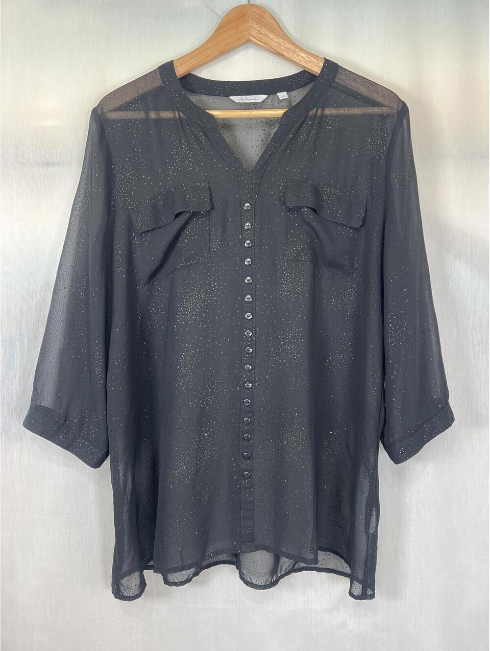 Reitmans Sheer Button Detail Blouse Women's Large